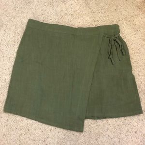 Army Green Wrap Mini Skirt - a new day